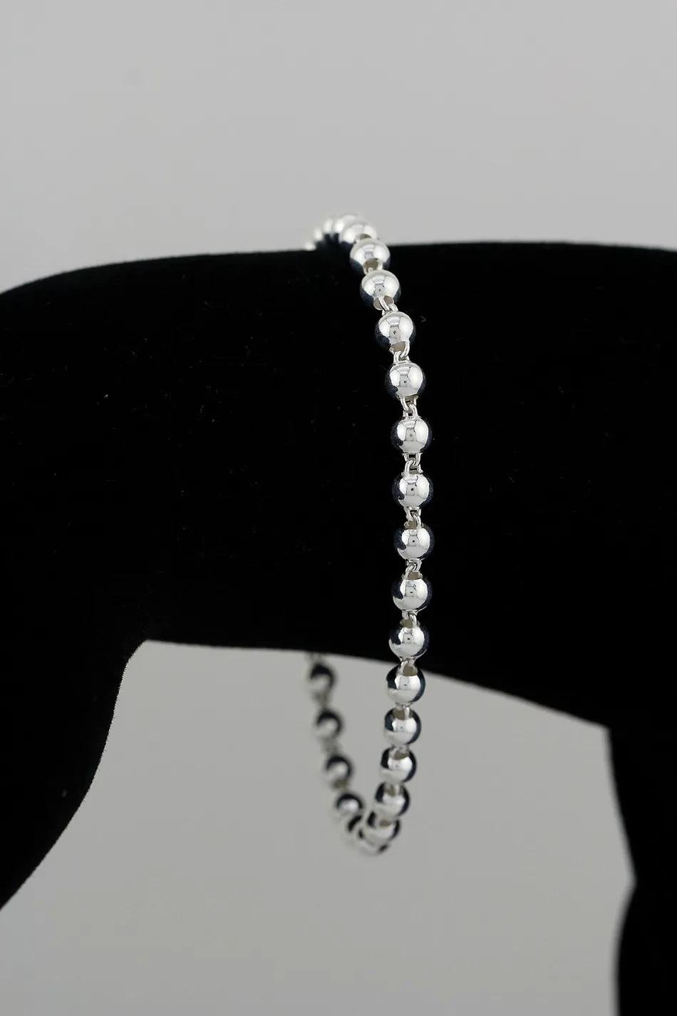 Браслеты из стерлингового серебра с бусинами для женщин и девочек, браслеты дружбы, ювелирные изделия, браслеты, ювелирные изделия, 4 мм