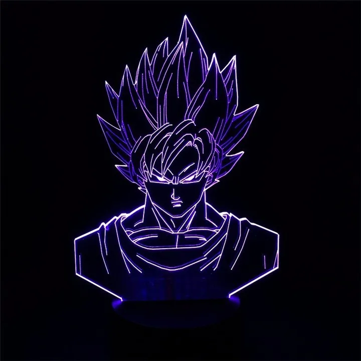 3D настольная лампа крутой Dragon Ball Z Super Saiyan God экшен-фигурка Гоку 7 цветов Изменение ночник для мальчиков детские подарки