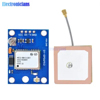 

1Set NEO-6M GPS Module GY-GPS6MV2 NEO6MV2 Buit-in EEPROM APM2.5 Antenna 3V-5V RS232 TTL Board for Arduino Flight Control