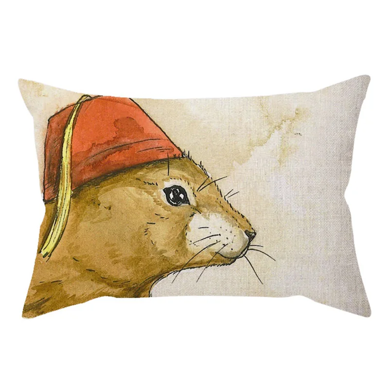 30x50cm Cute Animal Bird Wear a hat Colorful Vintage Sofa Decorative Throw Pillow Case Hen Crow Funny Car Chair Cushion Cover M088-9