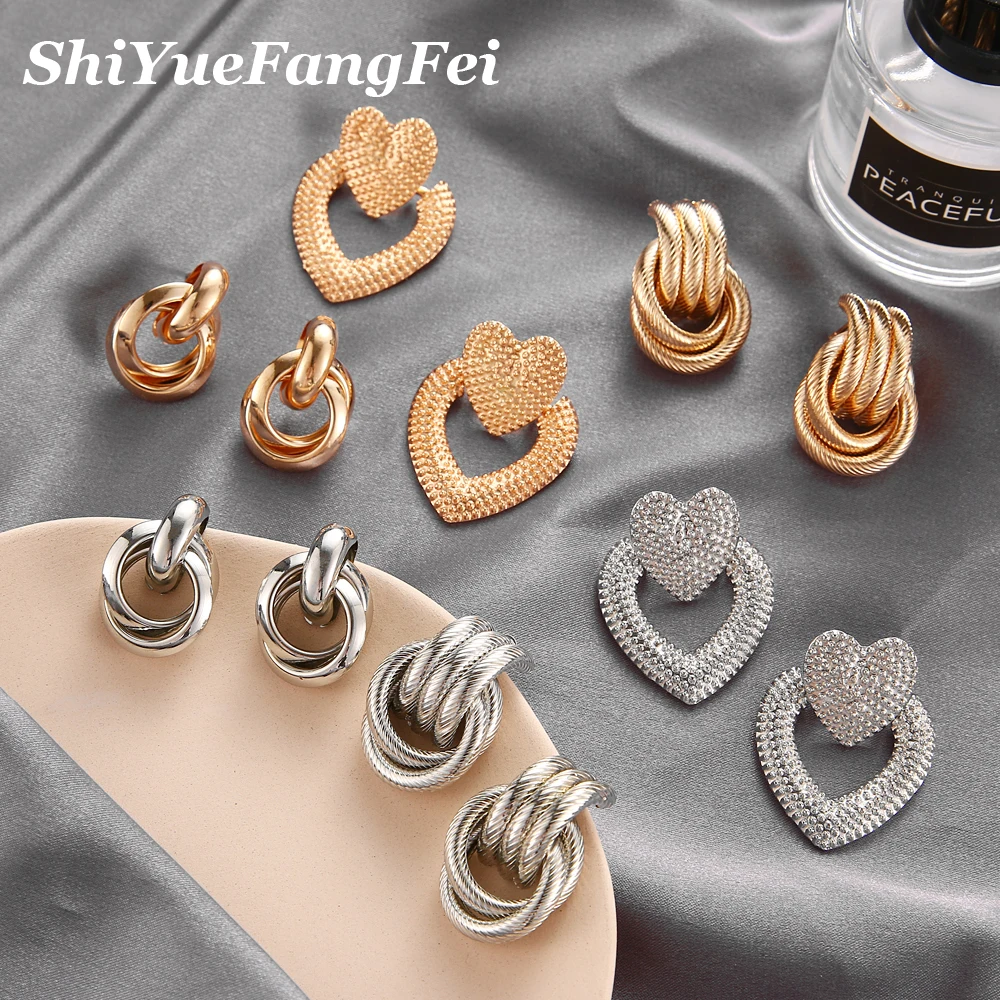 

2019 Fashion Classic Gold Color Twisted Love Knot Stud Earrings For Women Simple Geometric Small Earrings Wedding Bridal Jewelry