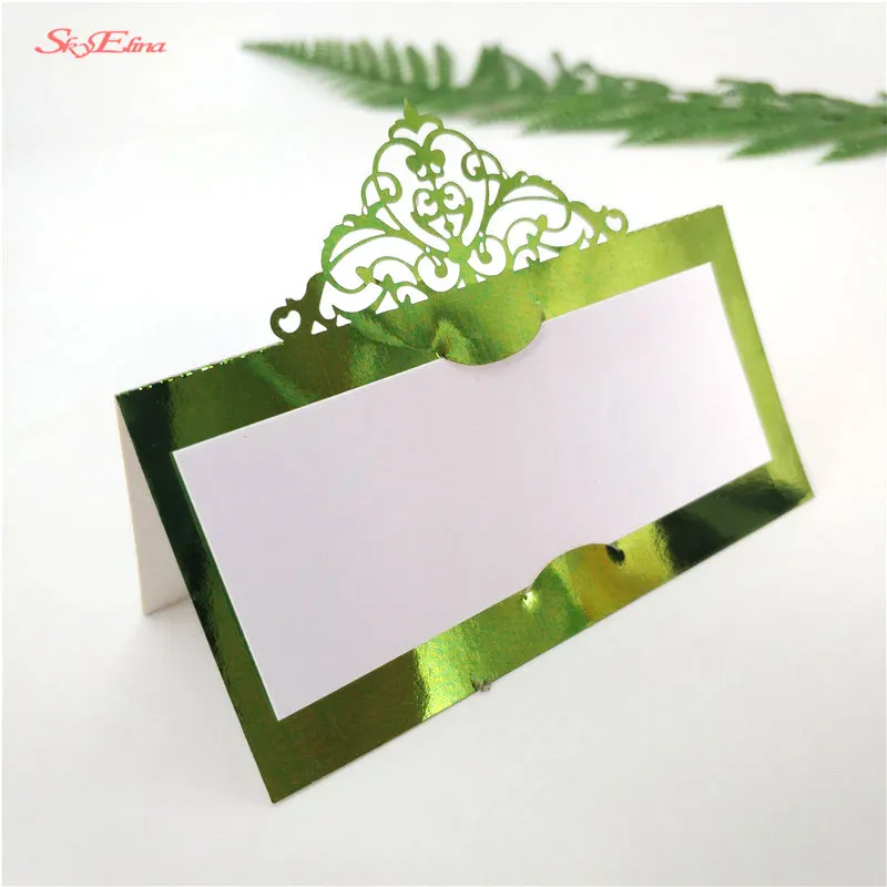 50stks Reception Gast Plaats Kaarten Favor Decor Chic Parelmoer Naam Plaats Kaarten Wedding Party Table decoration 8Z (35)