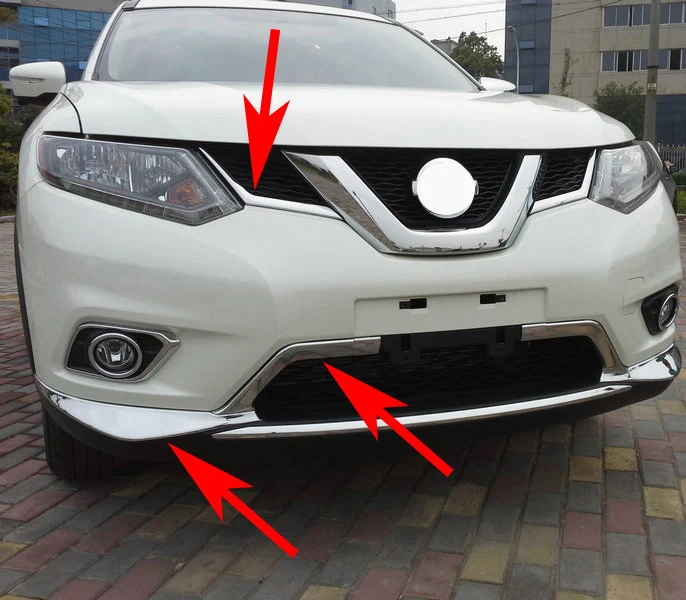 

Chrome Front Grille Grill Bumper Air Inlet Cover Trim Kit FOR Nissan X-Trail Rogue T32 2014 2015 2016 Styling Accessories Parts