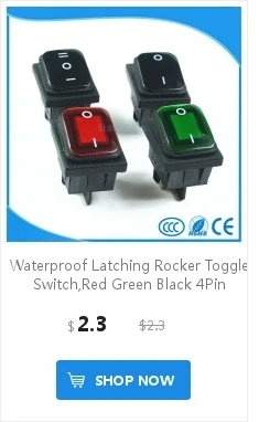 Водонепроницаемая фиксация тумблер, красный зеленый черный 4Pin 2 положения, 6Pin 3 положения AC250V/16A AC125V/20A