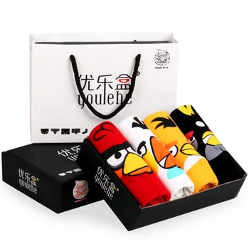 

4pcs/Box Men's Cartoon Boxer Shorts Men Underwear Sexy Quality Breathable Underpants Brand Package Boxer Homme