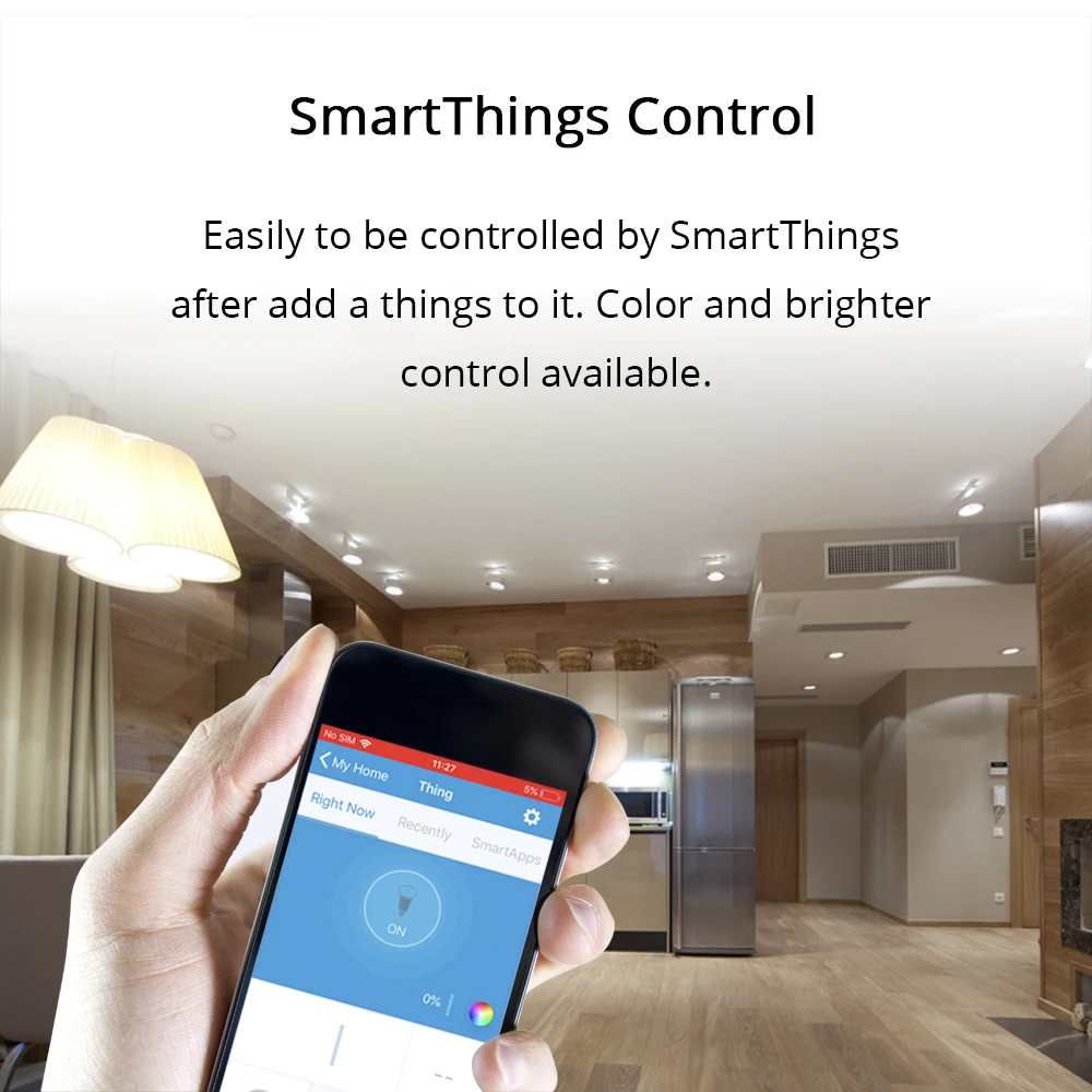  ZigBee 3.0 Downlight Kit Smart RGBW 3.5 Inch Led Recessed Ceiling Light 12W Work with Smartthings E - 32838479153