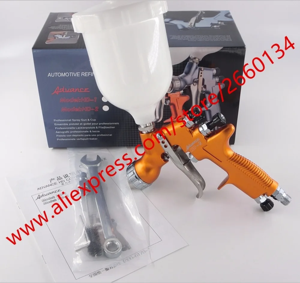 Laser marking HD 2 HVLP Spray Gun Gravity Feed for all Auto Paint ,Topcoat and Touch Up with