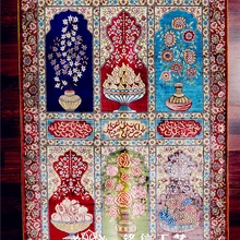 2,7 'x4' геометрический цветочный дизайн ручной переплетенный шелковый ковер турецкий дизайн Восточный шелковый ковер