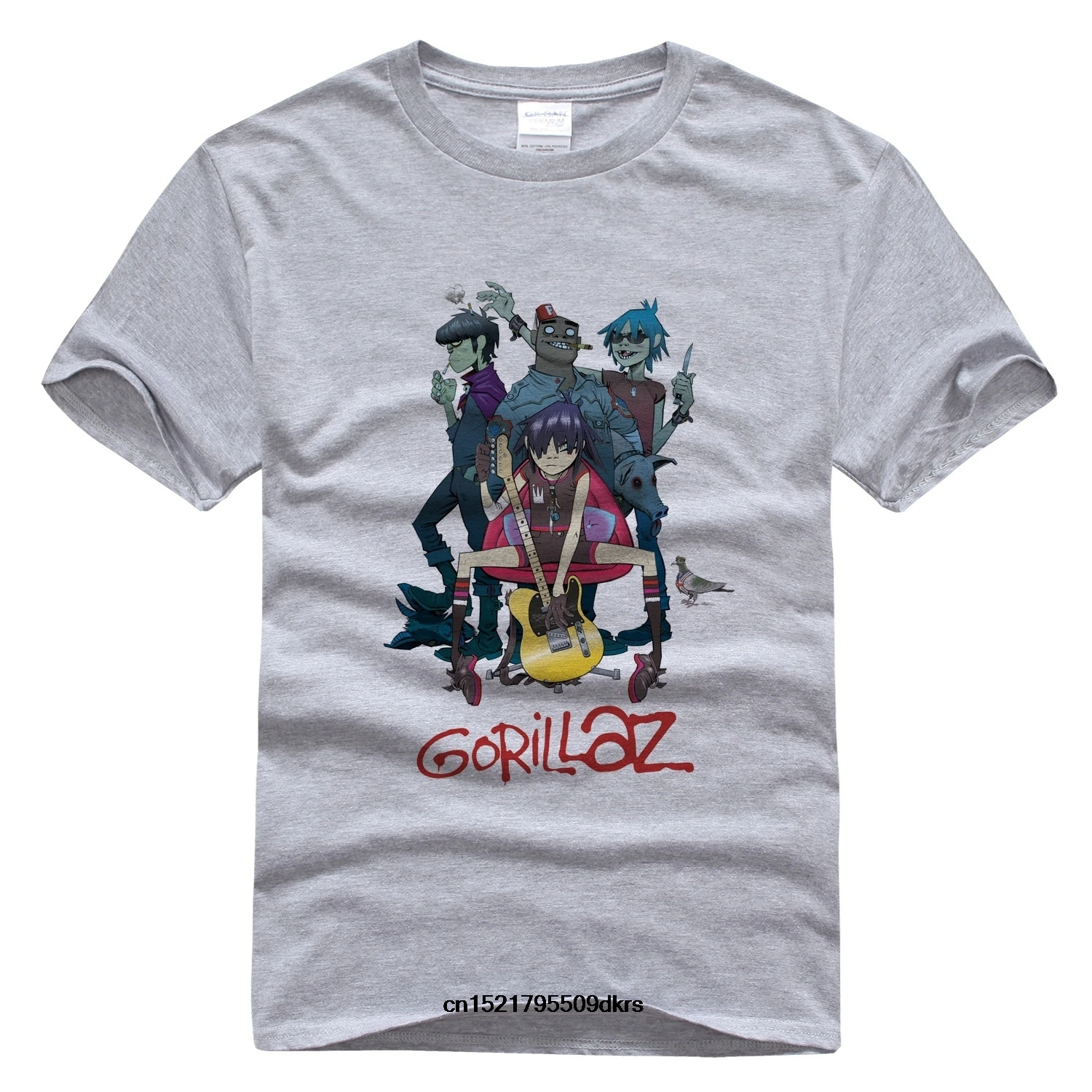 Men t shirt Gorillaz summer fashion brands rock hip hop t shirt novelty