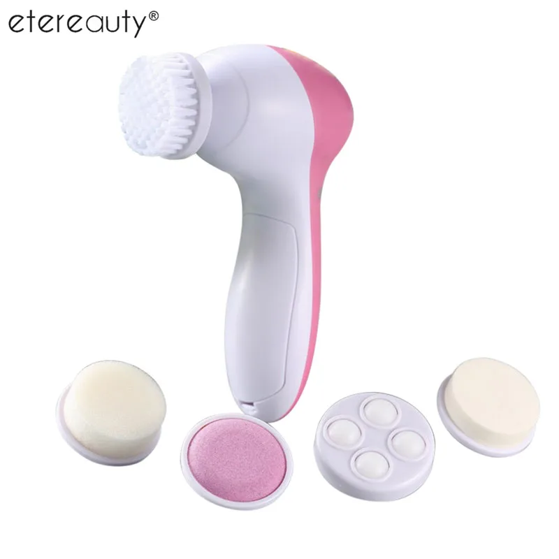 

5 in 1 Electric Facial Cleaning Brush Skin Care Care Massage Body Skin Cleaning Electrical Beauty Device Spa Brush Skin Brush