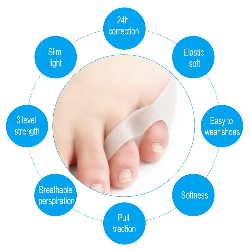 1 pair Silicone Small Toe Separator Eases Foot Pain Finger Toe Guard Cushion Correction Health Foot Care Tool