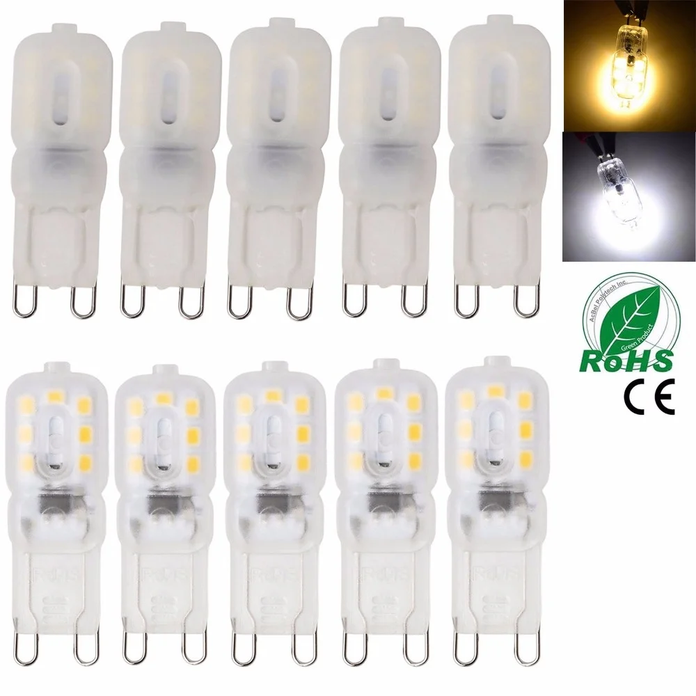 

HENYNET 10PCS/Lots NEW Mini LED 6W G9 Lamp Led Bulb SMD 2835 Spotlight Candle Bulb Replace 40W Halogen Lamp Light