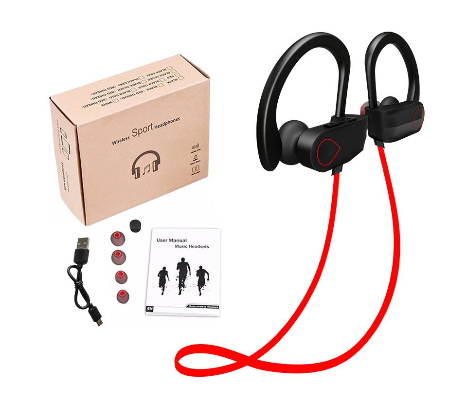 Lasdolod wireless earphone with mic headphone bluetooth noise canceling Headset noise cancellation IPX4 sweatproof sport earbuds-96