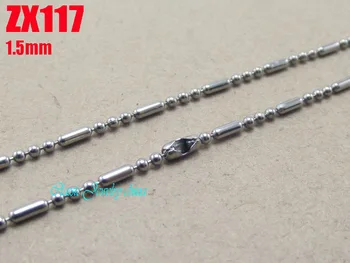 

14"-38" with waist buckle 1.5mm 3+1 ball chain stainless steel necklace fashion beads chain women jewelry chains 20pcs ZX117
