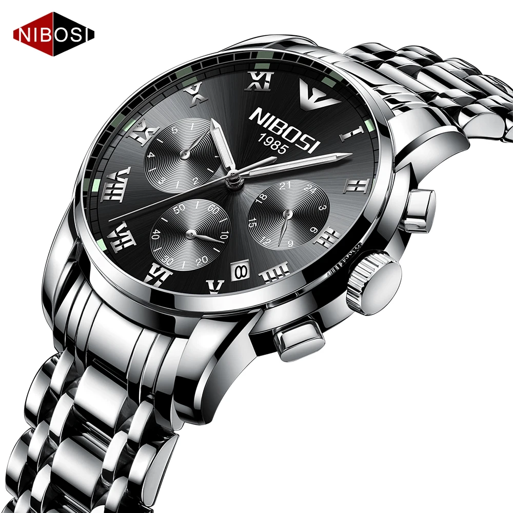 

Relogio Masculino NIBOSI Top Luxury Brand Fashion Wristwatch Stainless Steel Men's Watches Waterproof Saat Erkek Montre 2301