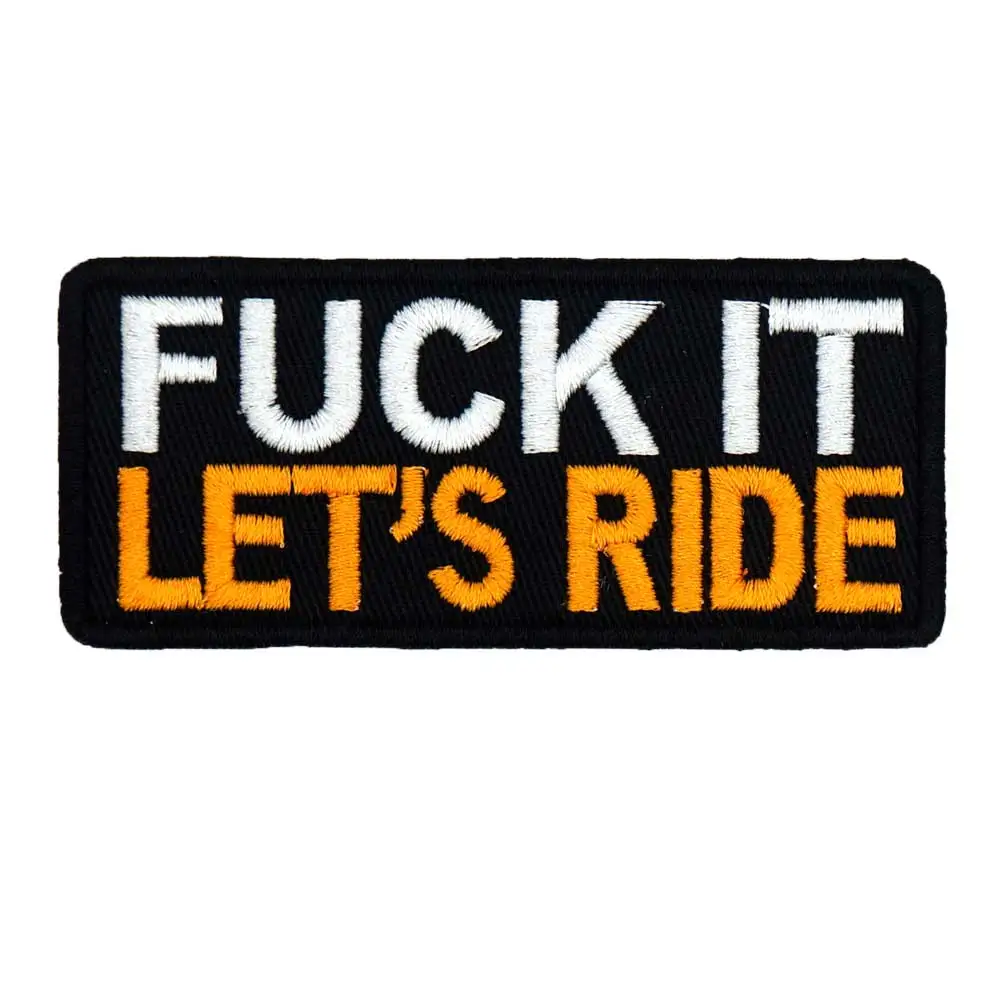 

LET'S RIDE name tag funny punk rock embroidered biker motorcycle patches for vest hat jeans