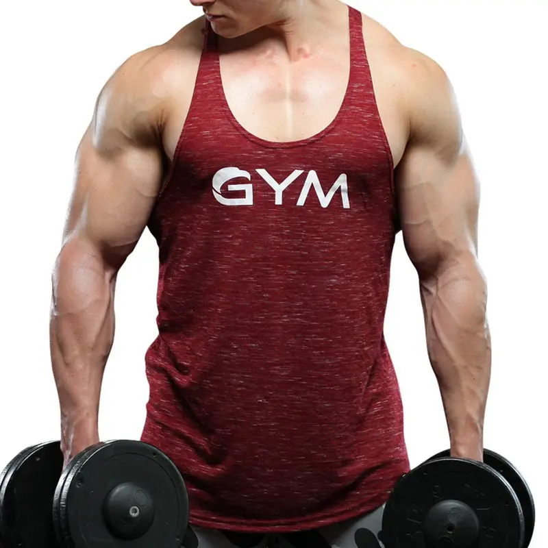 

Mens Bodybuilding Tank tops 2018 New Male Sleeveless shirt Gyms Fitness Stringer Singlet Jogger workout vest clothing