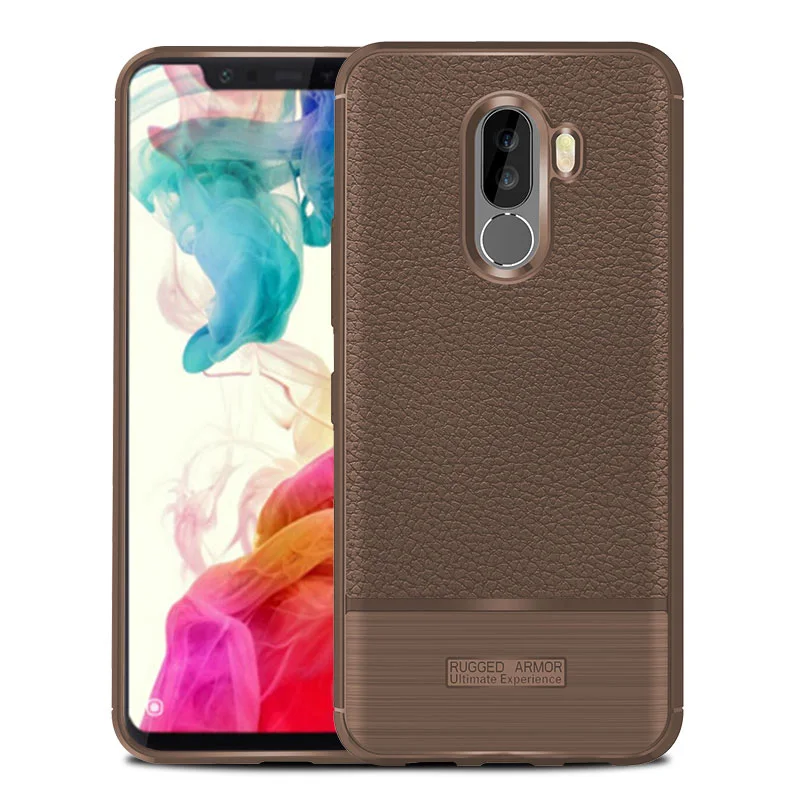 KXM1406Z_1_JONSNOW Soft Case for Xiaomi Pocophone F1 Litchi Texture Shock-Proof TPU Phone Cover For Pocophone F1 Global Version Protective Case