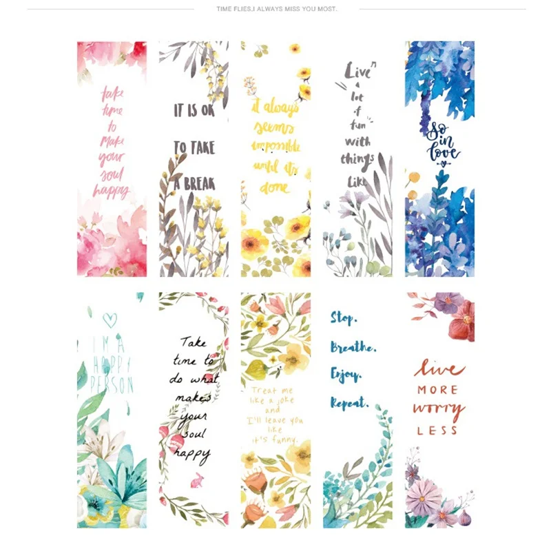 30 шт. стихотворение и цветок Bookmarks для книг винтажный цветок Памятка карты красивые Канцтовары офисный школьный принадлежности DC476