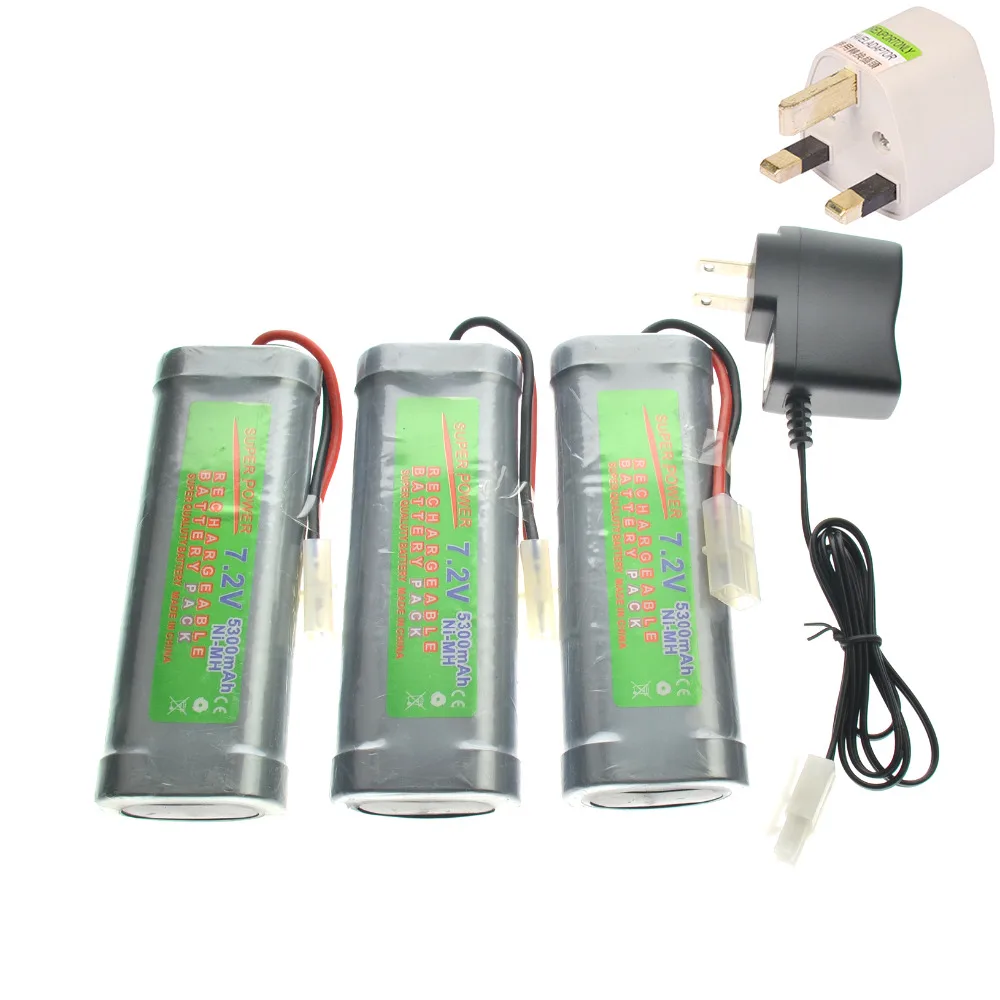 3x 7.2V 5300mAh Ni MH Rechargeable Battery Pack+Charger Plugin