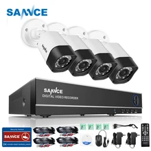SANNCE DVR Kits 4CH 720P HD CCTV Security Camera Surveillance System Weatherproof outdoor Surveillance Camera 1200TVL CCTV Kit