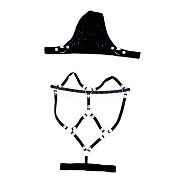 

One Piece/ 2 Piece Gents Strings Cut-out Black G-string Bodysuit Underwear Thongs One Size