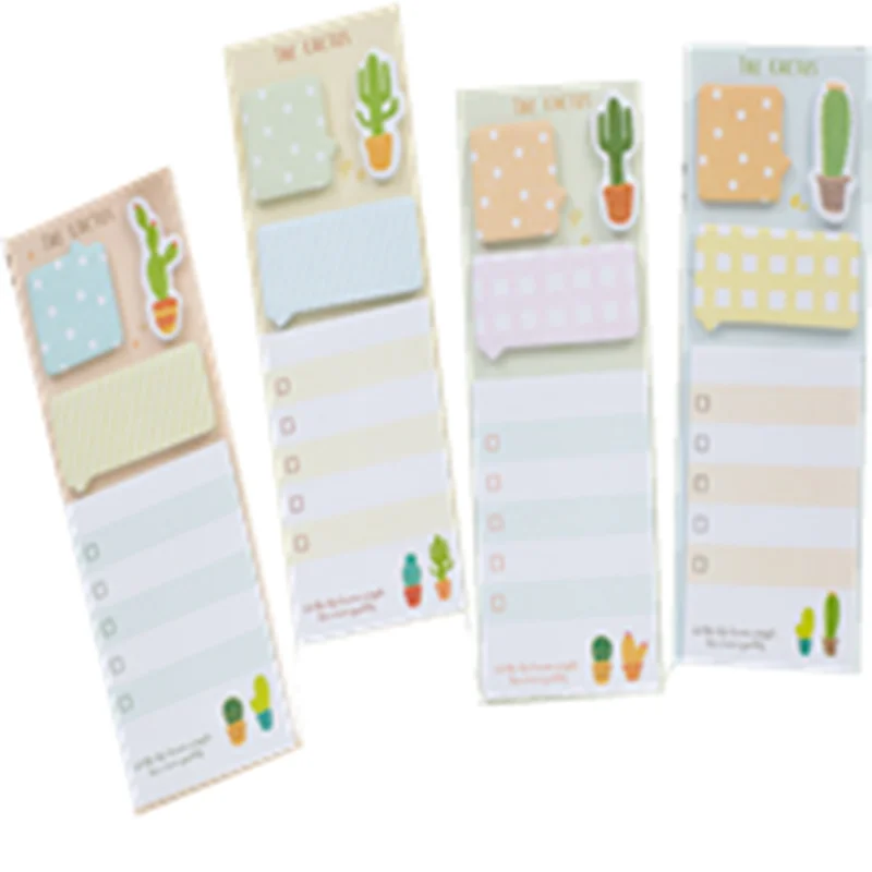 

1pcs/lot Cactus Sticky N Times Sticky Note Postcard Sticky Note Message N Times Stick 4 Random