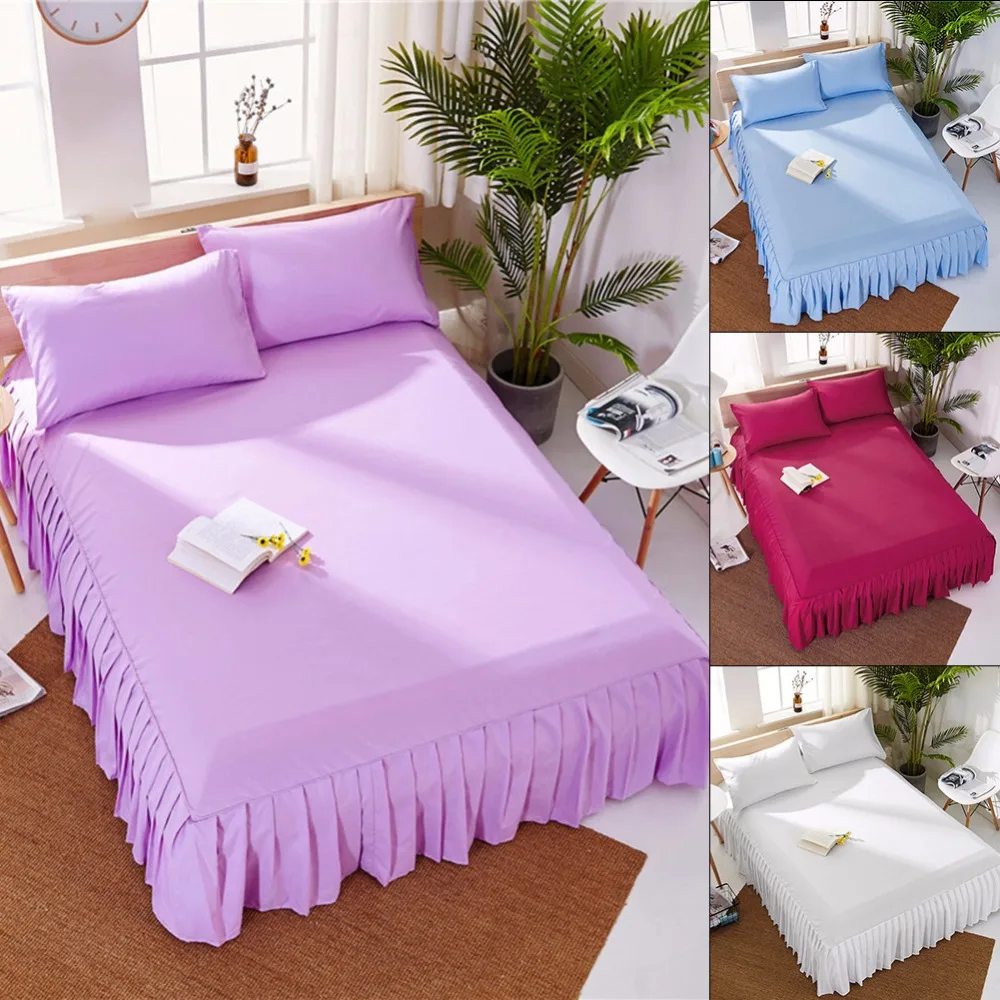 

100% Polyester Bed Sheet Printed Sheet with Elastic Band Bed Sheets Single Double Striped Flat Sheet Twin Queen King Size