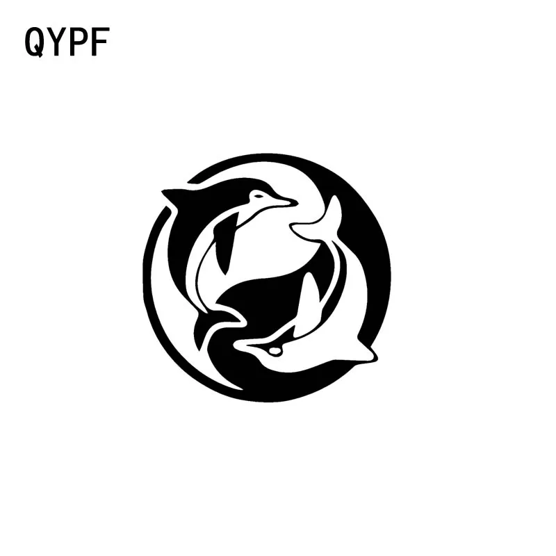 QYPF 17 8 см * Виниловая наклейка с дельфином Инь Янь для автомобиля мотоцикла