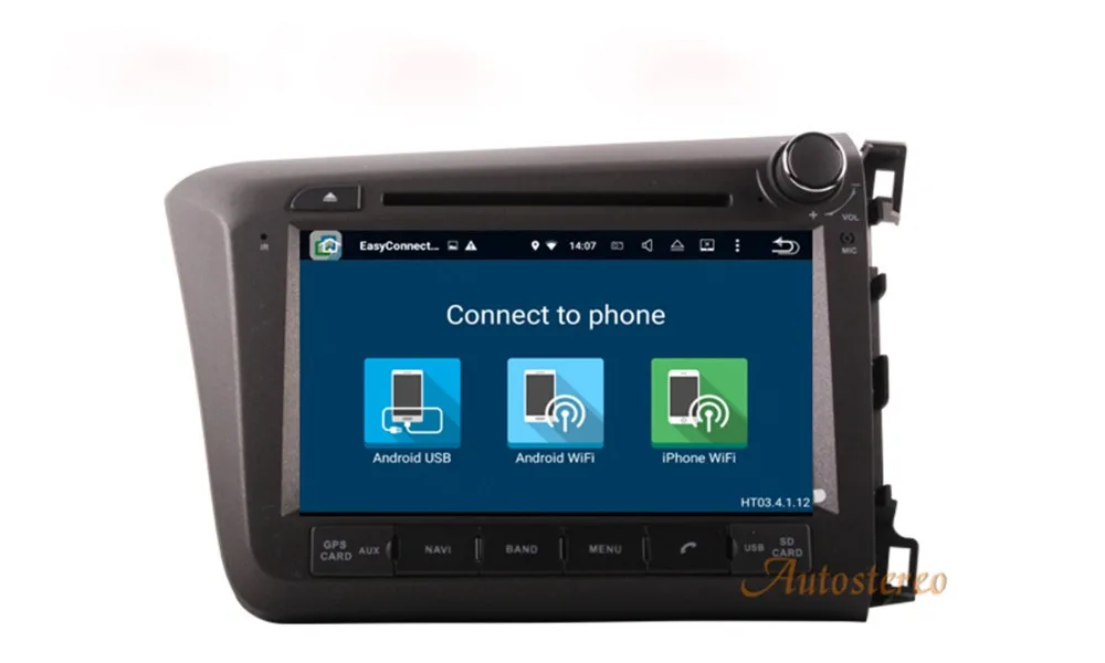 Excellent Car CD DVD player Android Quad core Car GPS navigation for Honda Civic right 2012 - 2015 radio mirror link mp3 video player 5