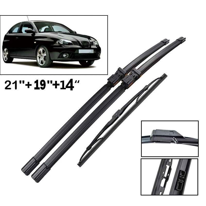 Xukey Front And Rear Wiper Blades For Seat 2006 2007 2008
