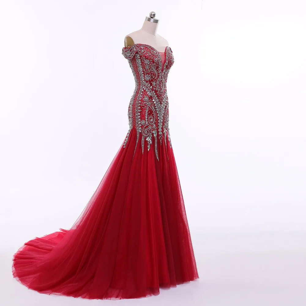CloverBridal высококачественное акриловое платье с открытыми плечами кристаллами для