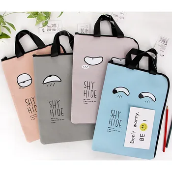 

1pcs 18818 and creative fashion is very funny A4 file bag zipper Oxford Bracket bag student tote bag