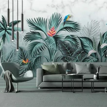 Обои на заказ, papel де parede, ручная нарисованная тропический лес, стерео растение HD, фоновые обои