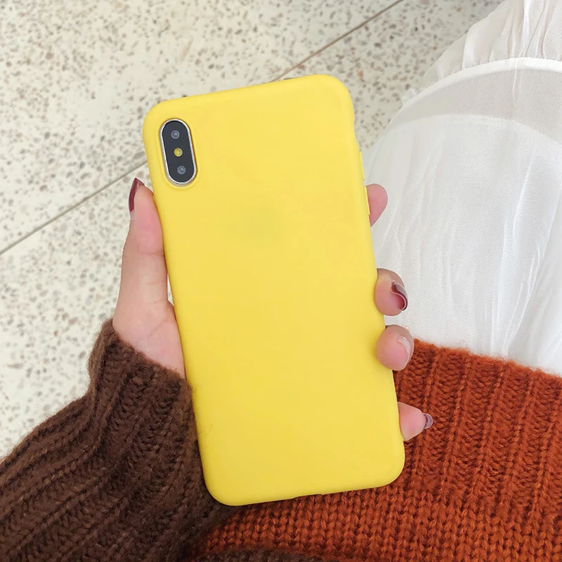 Ультратонкий однотонный чехол s для Xiaomi mi A3 A2 A1 Lite 5X6X8 Lite 9 SE C99E 9T mi x 2S Max 3 Мягкий ТПУ чехол для телефона - Цвет: Yellow TPU