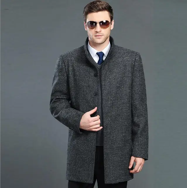 2018 New Men Winter Coat For Mens Overcoat Male Long Wool Peacoat Jackets Duffle Cashmere Warm Xl