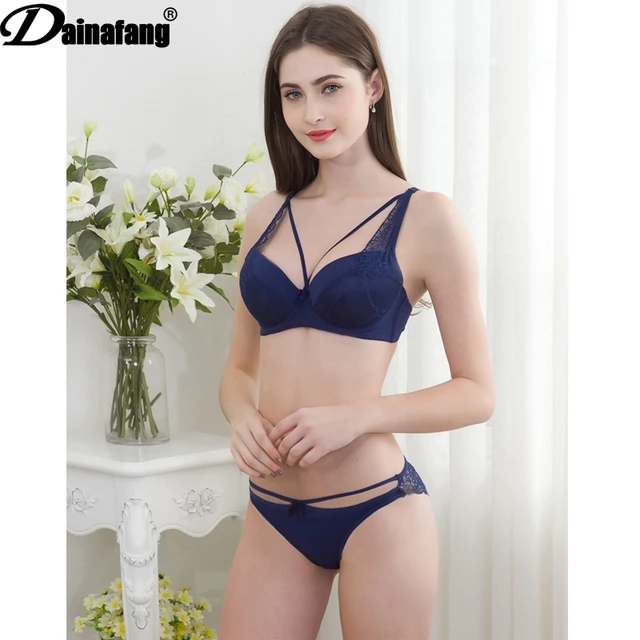 DaiNaFang-Conjunto de sujetador de realce de encaje para mujer, ropa  interior femenina, falda, lencería francesa romántica, Copa BCDE, bragas -  AliExpress