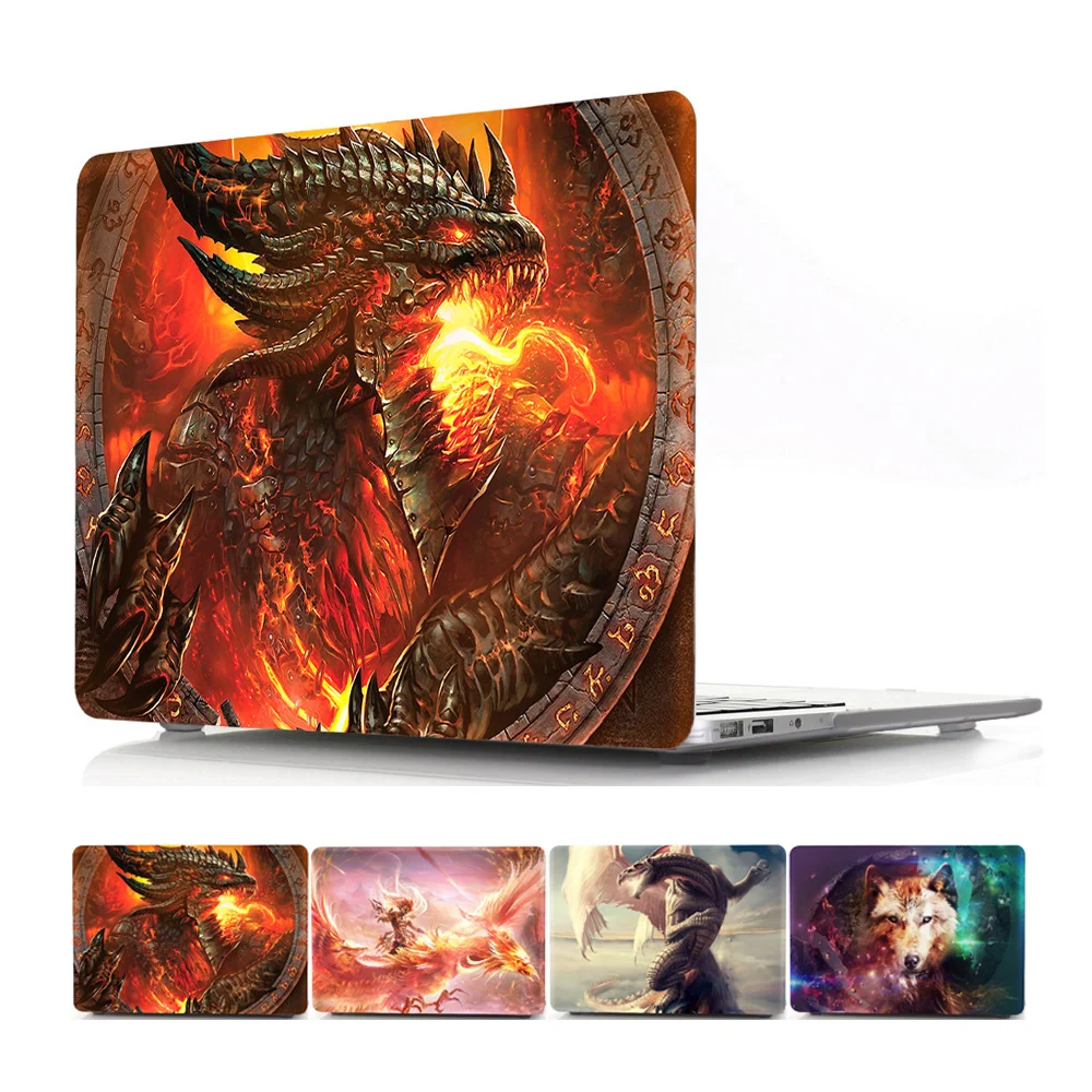

3D Fire Dinosaur Flaming Hard Laptop Case for MacBook Air Pro Retina 11 12 13 15 Inch Case for Macbook A1707 A1706 A1708 Case