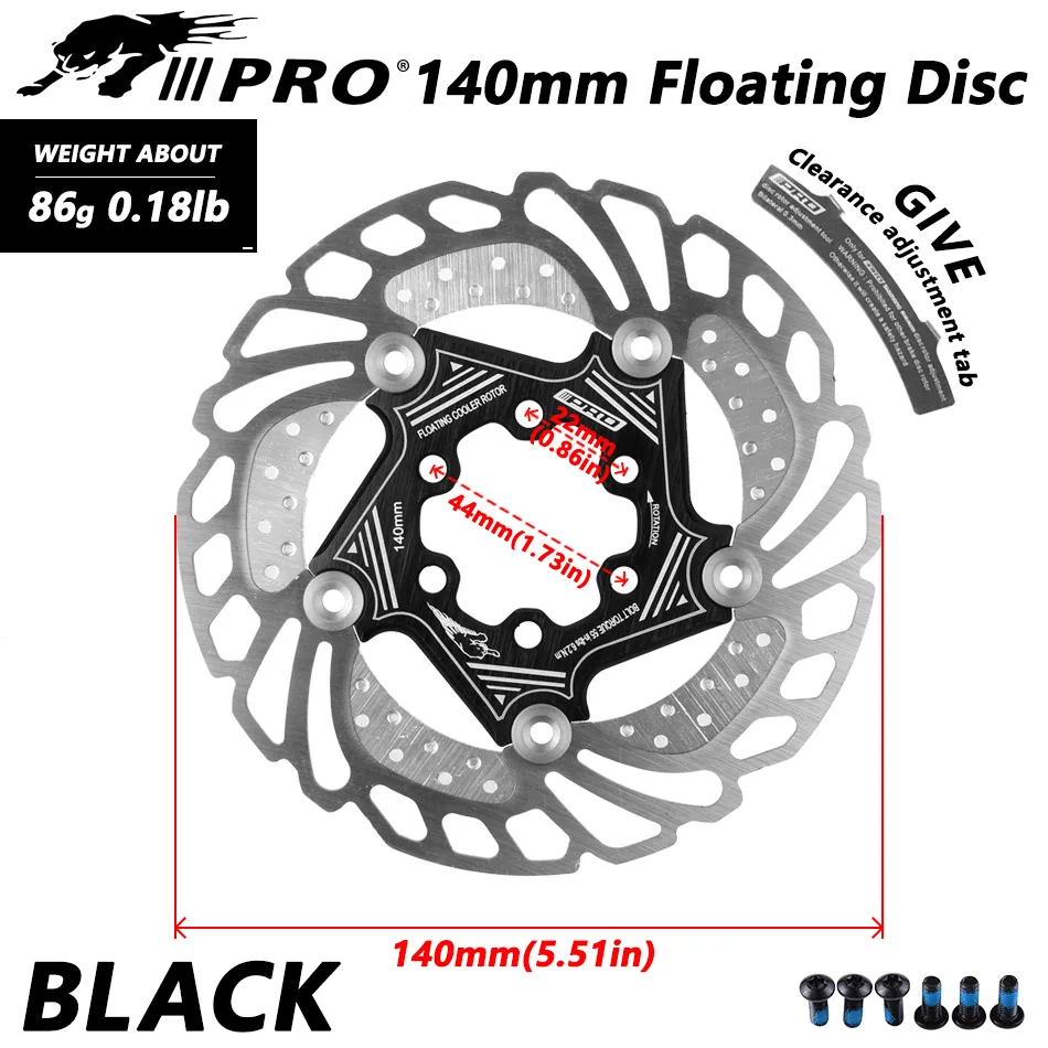 Горный велосипед MTB DH 6 дюймов 160/180/203 мм охлаждения диск Тормозные рассеивания тепла тормозной ротор вниз горка плавающий велосипедный тормоз ротора IIIPRO - Цвет: 140mm black