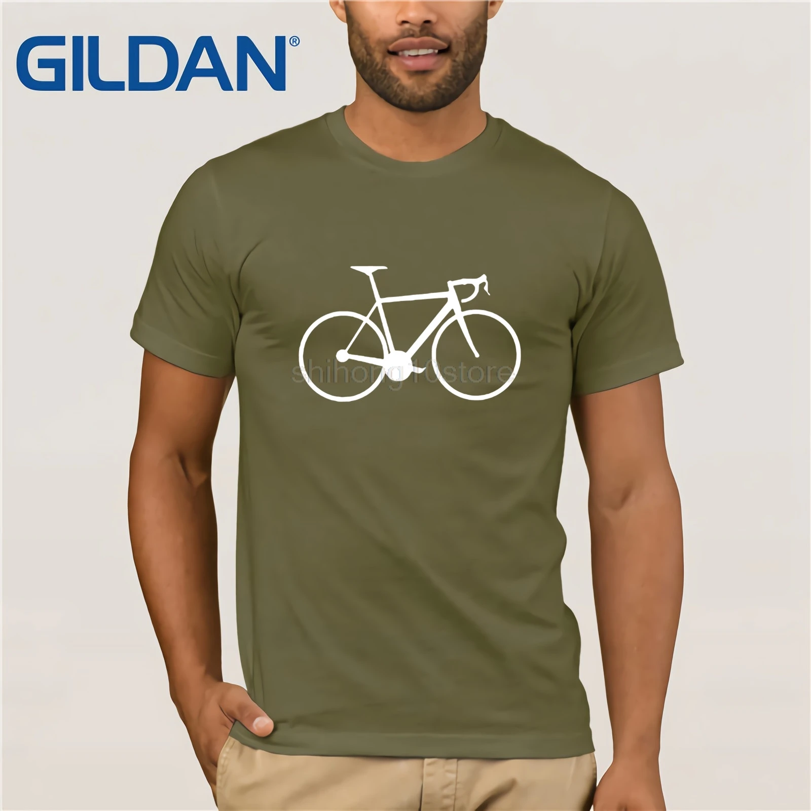 GILDAN Newest Men's Funny Summer Men Clothing Race Road Biker Cycle Men T Shirt Great Quality Funny Man Cotton Tees