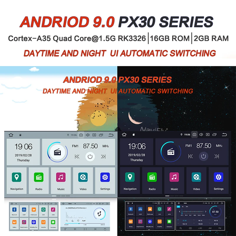 Perfect NaviFly 2 Din Android 9.0 IPS DSP car multimedia player for Audi A4 S4 RS4 2002 to 2008 gps navigation DVD radio WIFI BT CANBUS 2