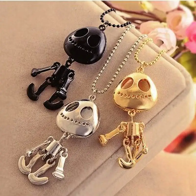 

Alien Necklaces Halloween UFO Kids Big Eyes Skull Retro Jewelry Skull Head Charms Sweater Chain Pendants for Women Mens Fashion