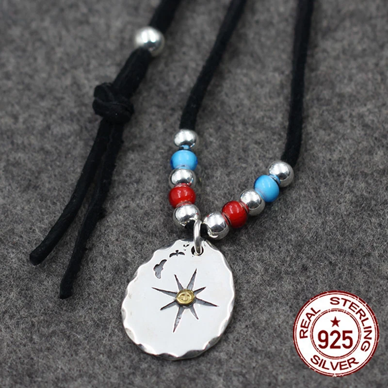 

s925 sterling silver pendant necklace personality fashion style feathers shape cross round bird set to send lover's gift
