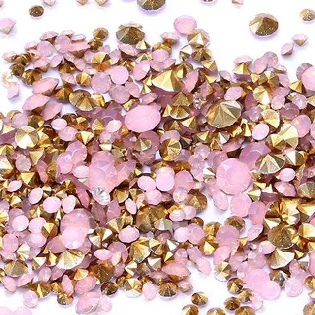 4 Sizes 4 Bags 440pcs Nizi Jewelry Acrylic Rhinestones Round Flatback Pointed Light Purple AB Color
