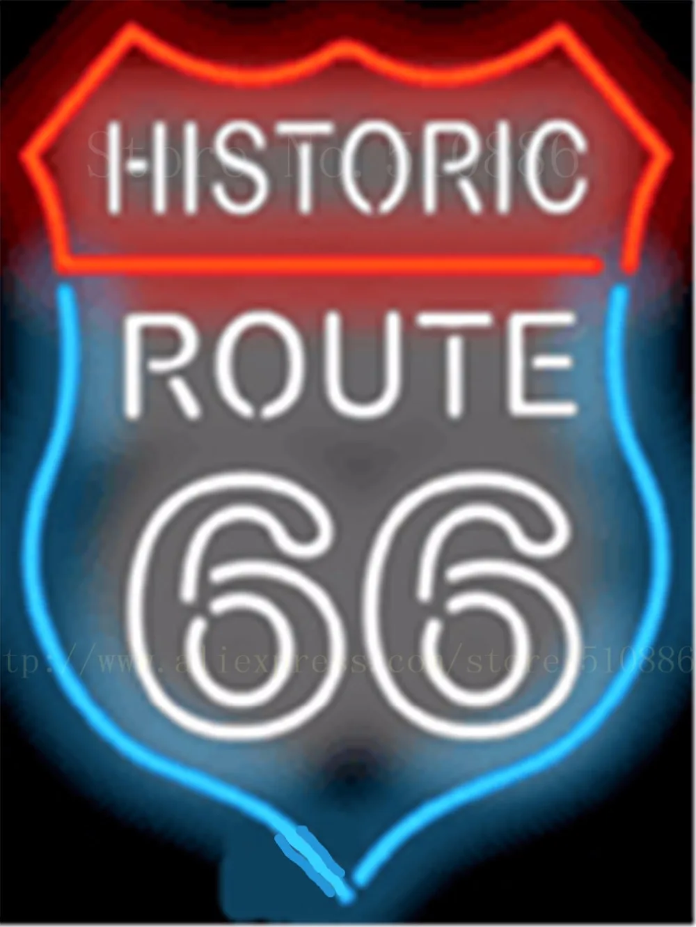 

19*15" Historic Route 66 NEON SIGN REAL GLASS BEER BAR PUB LIGHT SIGNS store display Restaurant Shop Home Advertising Lights