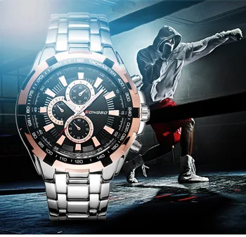 

Longbo Men Quartz Watches Fashion Black Stainless Steel Band Man Sports Watch Business Male Wristwatches Reloj Masculino Hombre