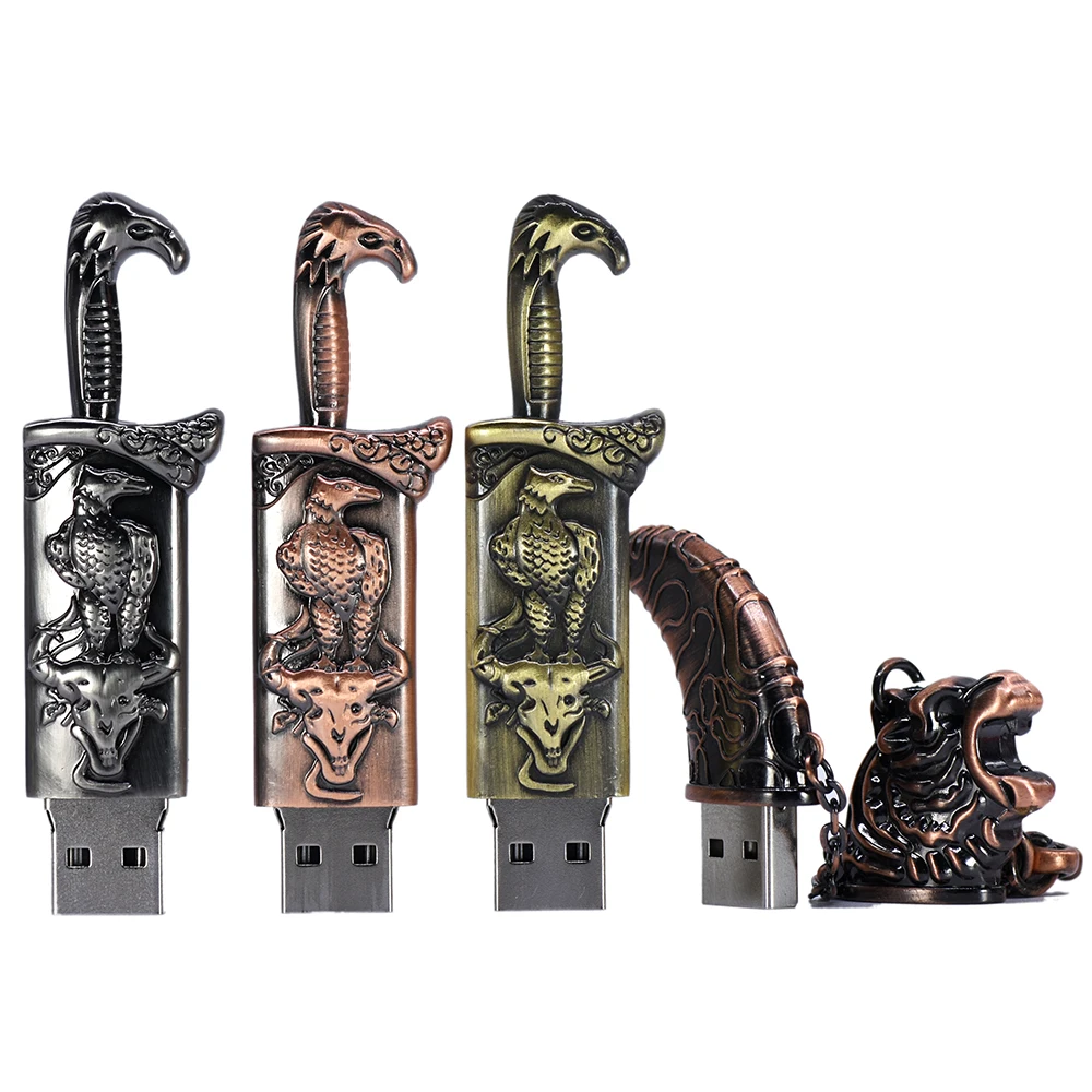 

pendrive metal thumb drive knife USB flash drive 4GB 8GB 16GB 32GB 64GB eagle Pen Drive tiger USB Disk for boy /man best gift