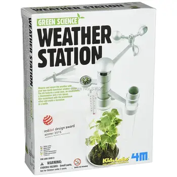 

4M Educational Green Weather Station Green Science Plant Biology Nature Science Home School Experiment Project Kit for children