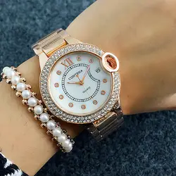 Элегантное платье браслет часы бриллиантами циферблат Для женщин WatchesTop бренд серебряная полоса белая модная Lady Часы Кварцевые Relogio подарок
