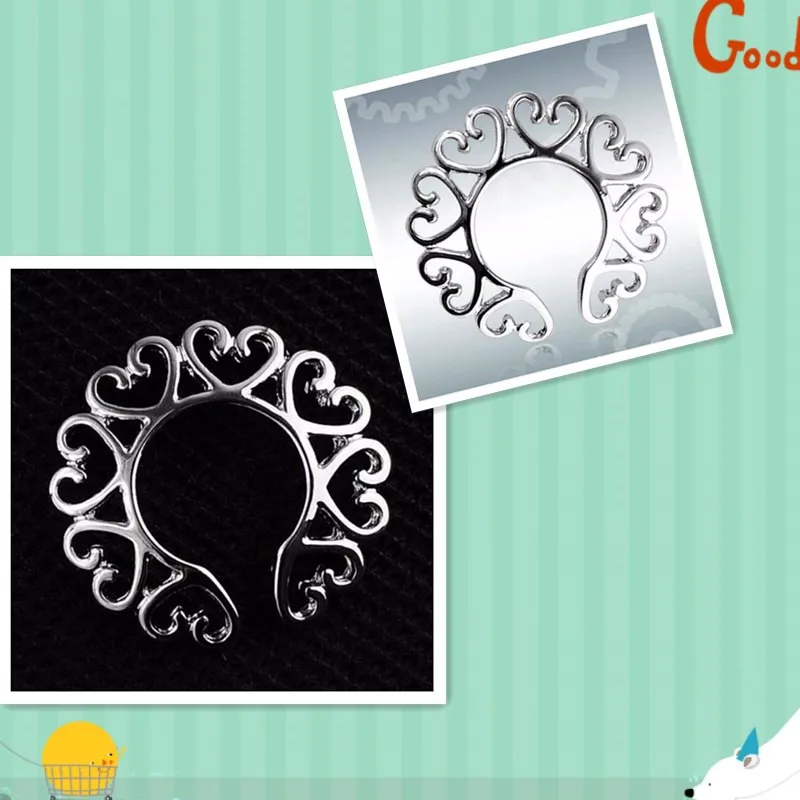

Sexy Surgical Steel Non Piercing Clip On Heart Design Nipple Ring Shield Fashion Nipple Body Jewelry